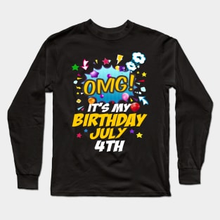 It's My Birthday July Fourth Long Sleeve T-Shirt